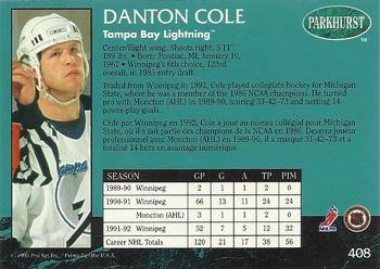 1992-93 Parkhurst #408 Danton Cole Back