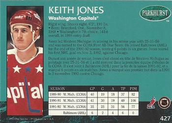 1992-93 Parkhurst #427 Keith Jones Back