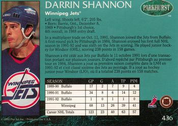 1992-93 Parkhurst #436 Darrin Shannon Back