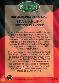 1992-93 Parkhurst #453 Uwe Krupp Back