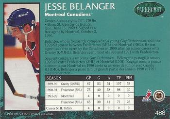 1992-93 Parkhurst #488 Jesse Belanger Back