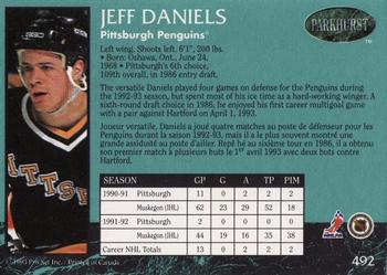 1992-93 Parkhurst #492 Jeff Daniels Back