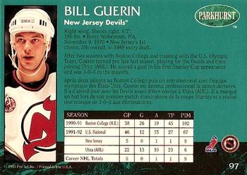 1992-93 Parkhurst #97 Bill Guerin Back