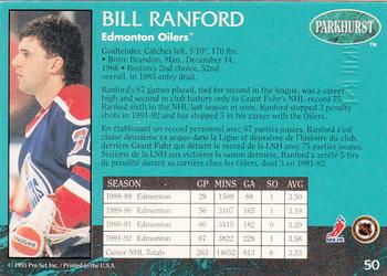 1992-93 Parkhurst - Emerald Ice #50 Bill Ranford Back