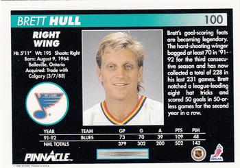 1992-93 Pinnacle #100 Brett Hull Back