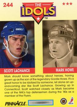 1992-93 Pinnacle #244 Scott Lachance / Mark Howe Back