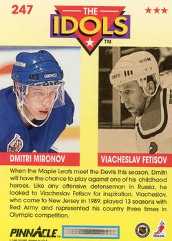 1992-93 Pinnacle #247 Dmitri Mironov / Viacheslav Fetisov Back