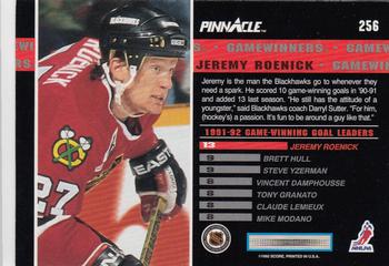 1992-93 Pinnacle #256 Jeremy Roenick Back
