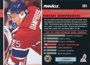 1992-93 Pinnacle #261 Vincent Damphousse Back