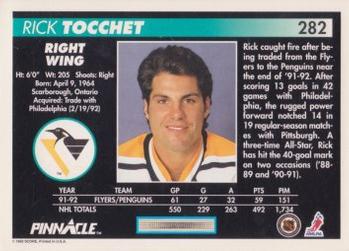 1992-93 Pinnacle #282 Rick Tocchet Back