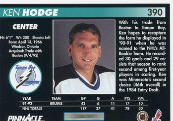 1992-93 Pinnacle #390 Ken Hodge Back