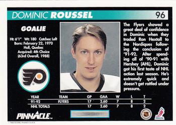 1992-93 Pinnacle #96 Dominic Roussel Back