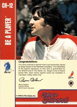 1999-00 Be a Player Memorabilia - Canadian Hobby Autographs #CH-12 Serge Savard Back
