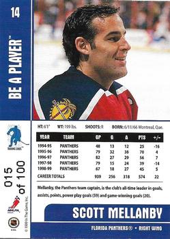 1999-00 Be a Player Memorabilia - Gold #14 Scott Mellanby Back