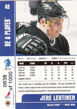 1999-00 Be a Player Memorabilia - Silver #48 Jere Lehtinen Back