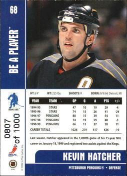 1999-00 Be a Player Memorabilia - Silver #68 Kevin Hatcher Back