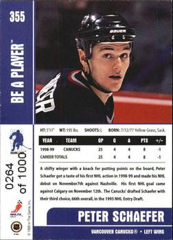 1999-00 Be a Player Memorabilia - Silver #355 Peter Schaefer Back
