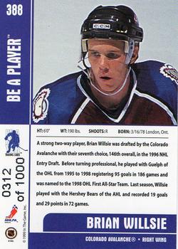 1999-00 Be a Player Memorabilia - Silver #388 Brian Willsie Back