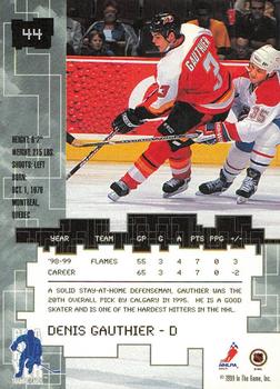 1999-00 Be a Player Millennium Signature Series - Anaheim National Emerald #44 Denis Gauthier Back