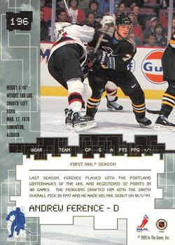 1999-00 Be a Player Millennium Signature Series - Anaheim National Emerald #196 Andrew Ference Back