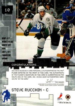 1999-00 Be a Player Millennium Signature Series - Autographs #10 Steve Rucchin Back