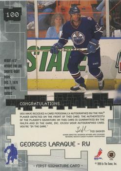 1999-00 Be a Player Millennium Signature Series - Autographs #100 Georges Laraque Back