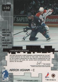 1999-00 Be a Player Millennium Signature Series - Autographs #130 Arron Asham Back