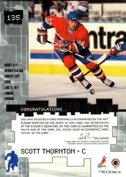 1999-00 Be a Player Millennium Signature Series - Autographs #135 Scott Thornton Back