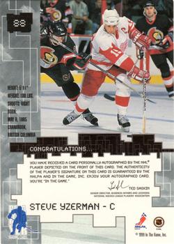 1999-00 Be a Player Millennium Signature Series - Autographs Gold #88 Steve Yzerman Back