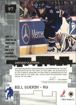 1999-00 Be a Player Millennium Signature Series - Autographs Gold #97 Bill Guerin Back