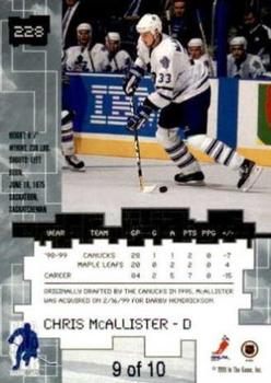 1999-00 Be a Player Millennium Signature Series - Emerald #228 Chris McAllister Back
