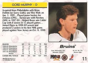 1992-93 Pro Set #11 Gord Murphy Back