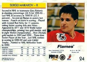 1992-93 Pro Set #24 Sergei Makarov Back