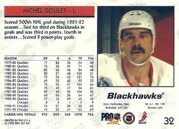 1992-93 Pro Set #32 Michel Goulet Back