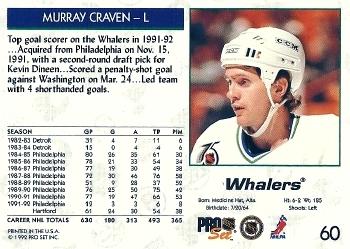 1992-93 Pro Set #60 Murray Craven Back