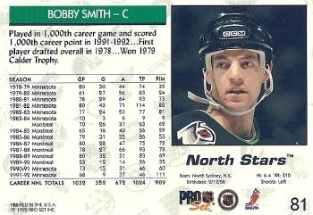 1992-93 Pro Set #81 Bobby Smith Back