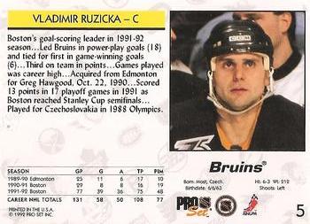 1992-93 Pro Set #5 Vladimir Ruzicka Back
