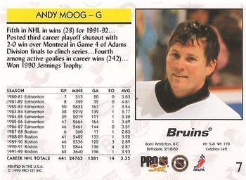 1992-93 Pro Set #7 Andy Moog Back
