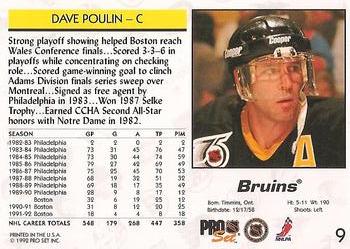 1992-93 Pro Set #9 Dave Poulin Back