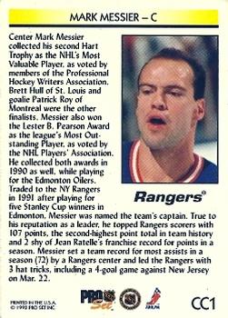 1992-93 Pro Set - Award Winners #CC1 Mark Messier Back
