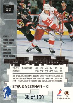 1999-00 Be a Player Millennium Signature Series - Sapphire #88 Steve Yzerman Back