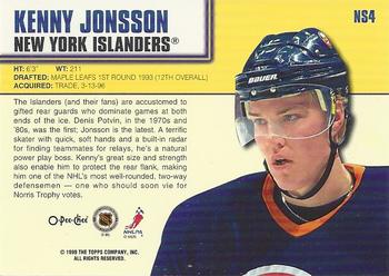 1999-00 O-Pee-Chee - Now Starring #NS4 Kenny Jonsson Back