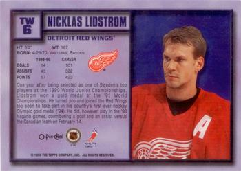 1999-00 O-Pee-Chee - Top of the World #TW6 Nicklas Lidstrom Back