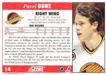 1992-93 Score #14 Pavel Bure Back