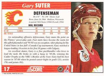 1992-93 Score #17 Gary Suter Back