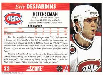 1992-93 Score #23 Eric Desjardins Back