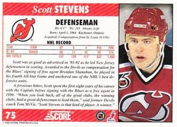 1992-93 Score #75 Scott Stevens Back
