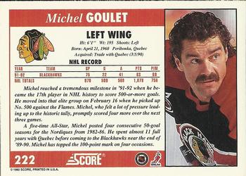1992-93 Score #222 Michel Goulet Back