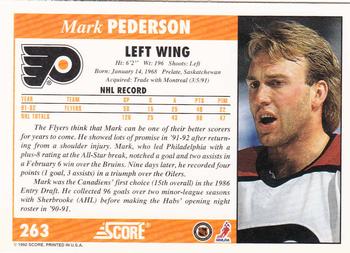 1992-93 Score #263 Mark Pederson Back