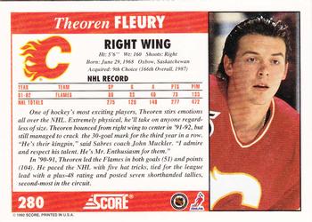 1992-93 Score #280 Theoren Fleury Back